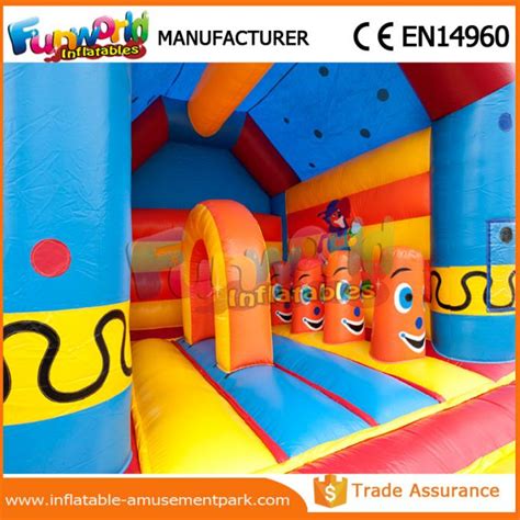 Clown Red Yellow Inflatable Bouncer Slide Mini Moonwalk Kids Jumping