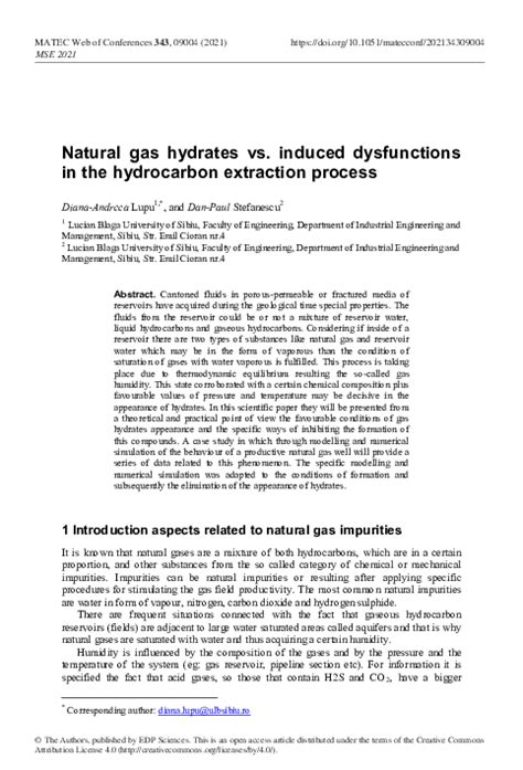 (PDF) Natural gas hydrates vs. induced dysfunctions in the hydrocarbon ...