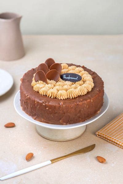 Order Almond Nougatine Cake Online At Best Prices In India Theobroma