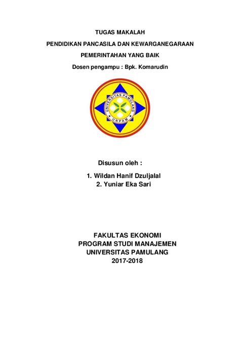 Contoh Makalah Universitas Pamulang