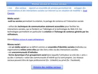 R Seaux Sociaux Et Usages P Dagogiques Ppt