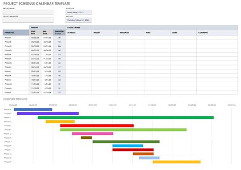 Project Plan Calendar Excel - Printable Word Searches