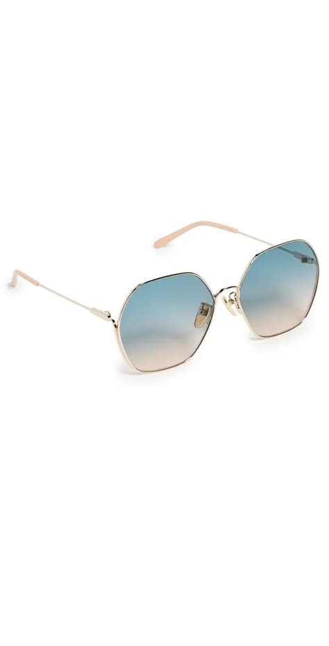 Chloé Round Sunglasses Gold Gold Green Editorialist