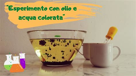 Esperimento Con Olio E Acqua Colorata Youtube