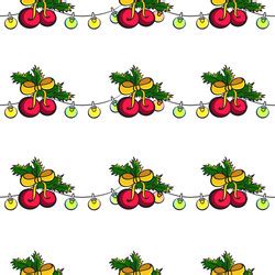 Pattern Made From Hand Drawn Garlands And Baubles Vector Image