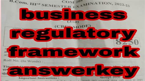 Business Regulatory Framework Answerkey Brf Answerkey