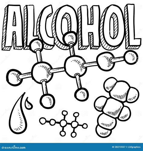 Alcohol Molecule Science Sketch Stock Vector Illustration Of