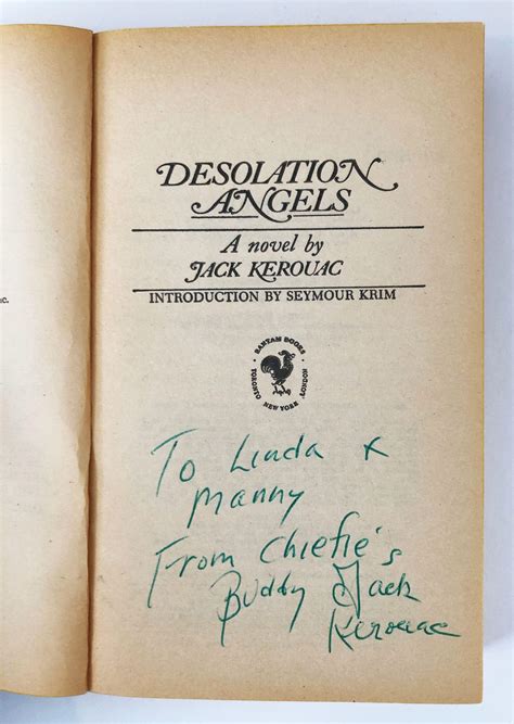 Lot Jack Kerouac Signed Desolation Angels In Lovely Custom Case