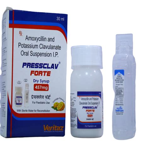 Pressclav Forte Infection Dry Syrup 457 Mg Price From Rs 69 88 Unit