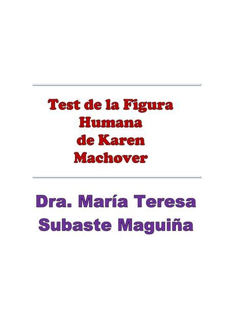 Test De La Figura Humana De Karen Machover Antonio Udocz