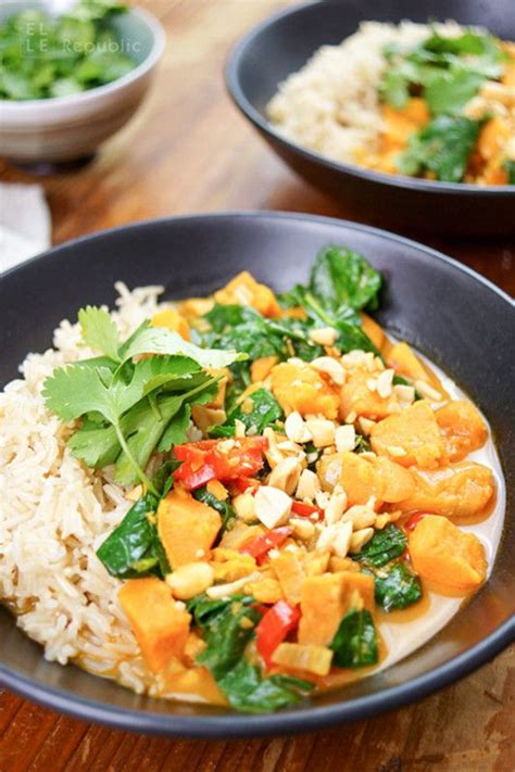 Süßkartoffel Curry Mit Spinat Und Kokosmilch Elle Republic Rezept Thai Curry Curry