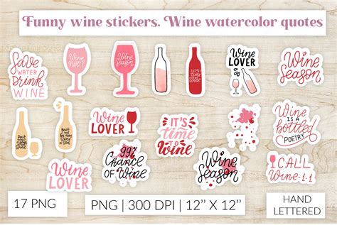 Funny Wine Stickers Stickers Wine Quotes By Lettersclipart Thehungryjpeg