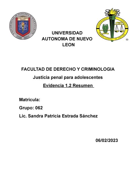 SISTEMA DE JUSTICIA PENAL PARA ADOLESCENTES UNIVERSIDAD AUTONOMA DE