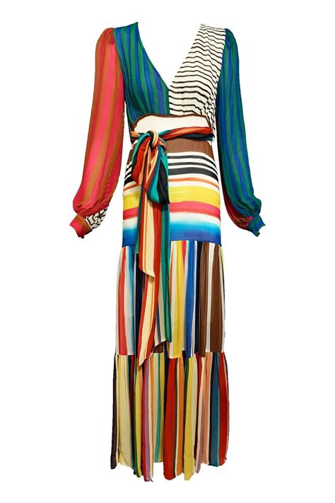 Striped Maxi Dress With Sleeves