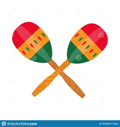 Ethnic Mexican Maraca Music Instrument in Flat Stock Vector ...