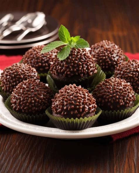 Premium AI Image | Delicious Brigadeiro brazilian food dish with dark ...