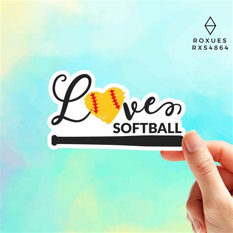 Softball Sport I Love Softball Softball Vinyl Sticker Etsy