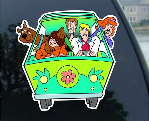 Fan Emblems Mystery Machine Car Decal Automotive Domed Classic Scooby Doo Automotive