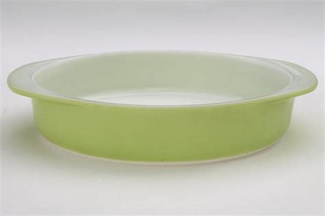 Vintage Lime Green Pyrex 221 Round 8 Inch Cake Pan Baking Dish 1950s Retro