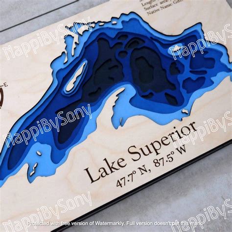 Digital File Lake Superior Depth Map Svg Pdf Png Laser Etsy Finland