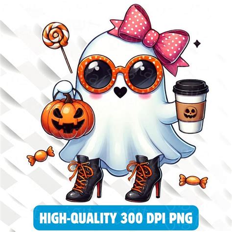 Cute Ghost Png Halloween Png Coffee Png Bougie Ghost Bougie Png