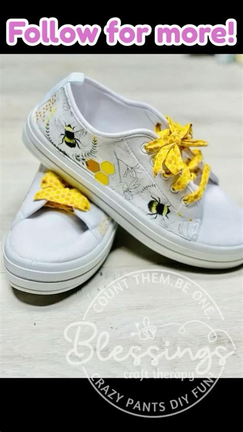 Diy BEEutiful Fabric Sneakers In 2024 Mod Podge Diy Crafts Diy Shoes