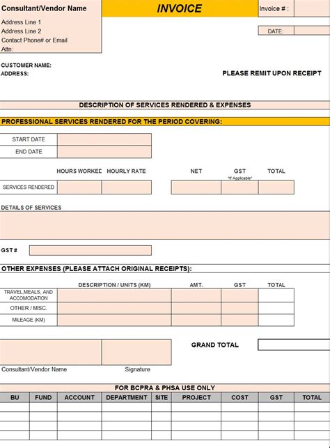 Service Invoice Templates - Excel Word Template