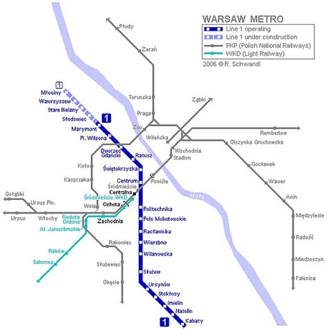 warsaw map metro 1