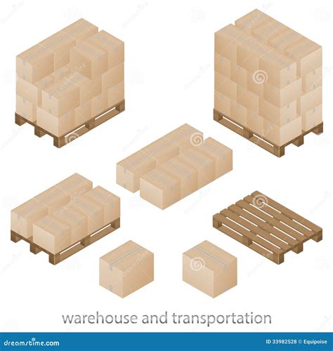 Boxes And Pallets Stock Illustration Illustration Of Pallet 33982528