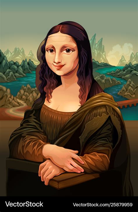 Interpretation mona lisa Royalty Free Vector Image