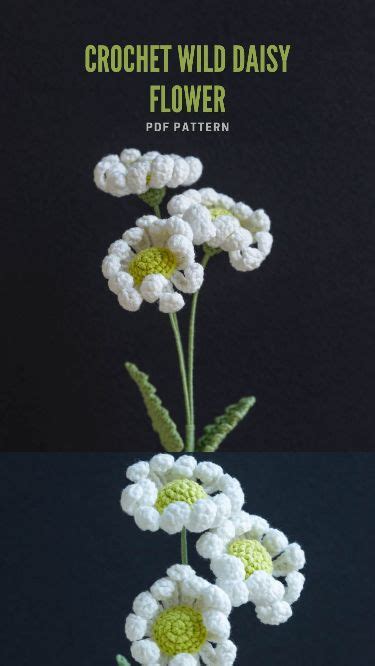 Pdf Pattern Crochet Wild Daisy Flower Daisy Flower Diy Crochet