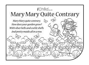 Mary, Mary, Quite Contrary Lyrics - iChild | Nursery rhymes activities, Preschool songs, Nursery ...