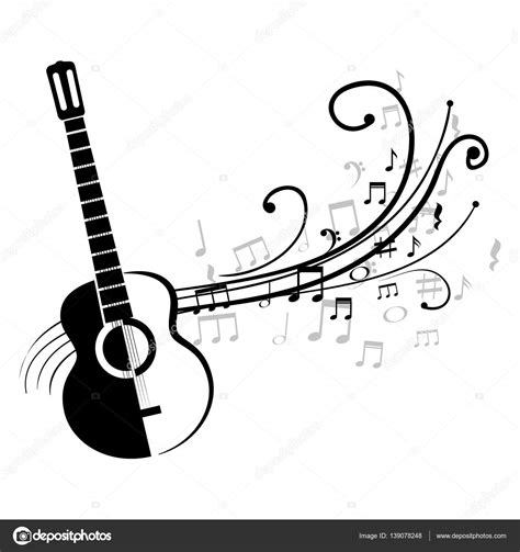 Guitarra Ac Stica Notas Musicais Stock Vector By Yupiramos