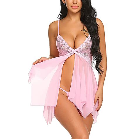 Knosfe Nightgown Strap Chemise Bodysuit For Women Floral Lingerie Women