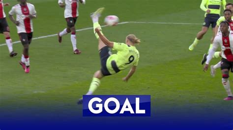 Erling Haaland hits 30 Premier League goals with INCREDIBLE overhead ...