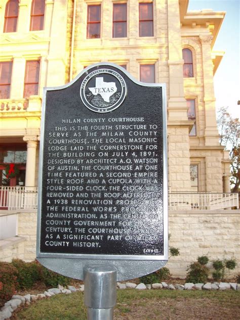 Milam County Courthouse - TEXAS HISTORICAL MARKERS