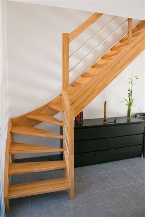 Escalier Quart Tournant Bois Et Inox