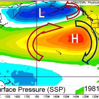 Isobars of sea surface pressure representing average conditions from ...