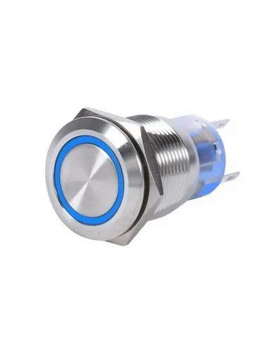 Probots Metal Push Button Switch Waterproof Mm V Blue Ring