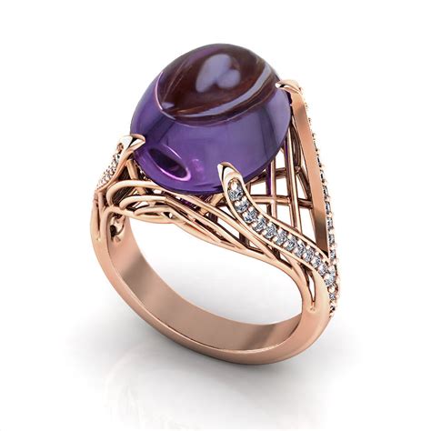 Rose Gold Amethyst Ring | Jewelry Designs