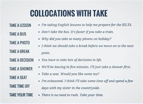 50 Common Collocations With TAKE With Useful Examples ESLBuzz