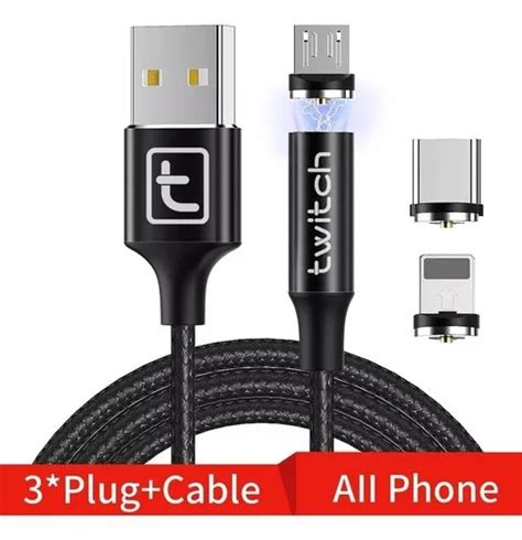 Cabo Magnético 3em1 Micro Usb Usb Tipo C E iPhone 2 Metro MercadoLivre