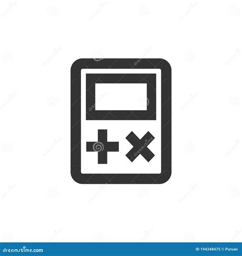 Outline Icon Calculator Stock Vector Illustration Of Interface