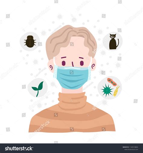 Boy Wearing Breath Mask Protect Something Stock Vector (Royalty Free