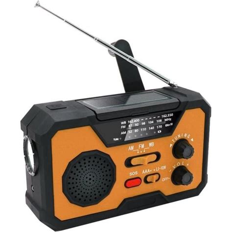 Radio Solaire Portable à manivelle Radio d urgence avec Radio météo AM