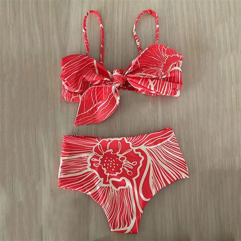 Maillot De Bain Imprim Tropical Sexy Culotte Taille Haute Bikini Pour