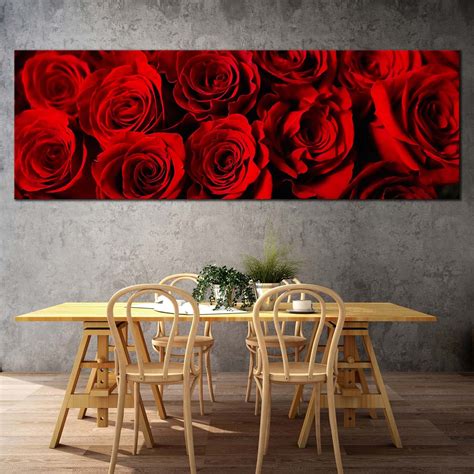 Rosses Romance Canvas Wall Art Red Rose Bouquet 1 Piece Canvas Print