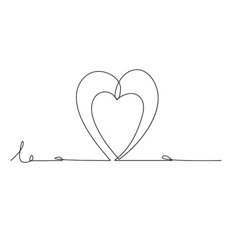 Premium Vector Valentines Day Heart Shape Continuous One Line Vector