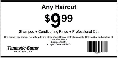 Fantastic Sams Coupons All Salon Prices