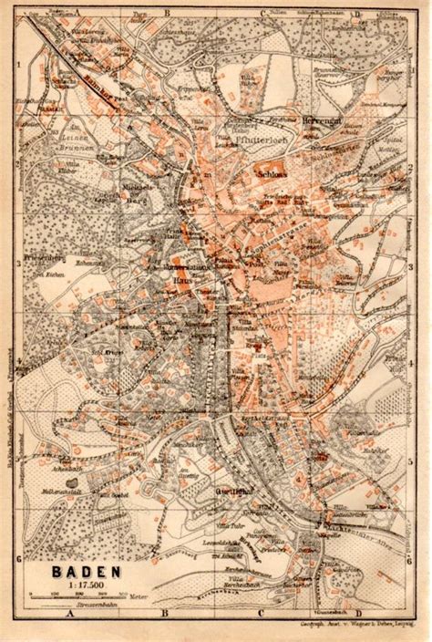 Baden Baden Map Germany Map Antique Map Baden W Rttemberg